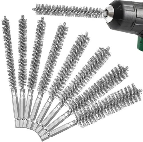 Edelstah Bohrungsbürste 6 Stück, Draht-Rohrbürsten, Edelstahl-Lochbürste, Zylinder Drahtbürste, Zylinderbürste, Gedrehte Drahtbürste für Rohrrohr Zylinder Bohrungen Reinigung