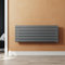SUNXURY Radiateur panneau design, 465 x 1200 mm, horizontal, monocouche, anthracite, avec raccord latéral pour production d'eau chaude