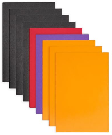 Jtnohx Moosgummi Platten 9 Stück Farbige Eva Schaumstoffplatte Halloween | 17.78×28.7cm Moosgummi zum Basteln DIY-Bedarf(Halloween)