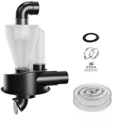 2,5/63.5mm Zyklon Staubabscheider mit Doppelter Filterung – Upgrade Industrie-Staubabscheider für Werkstatt, Holzarbeiten, Shop-Vac & DIY Absaugsystem