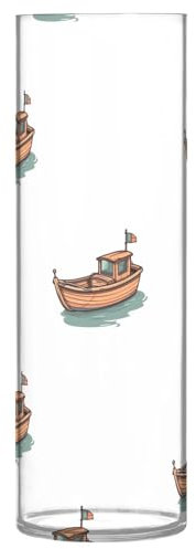 Zylindervase, Boot auf See, Kunststoffvasen für Büro, transparent, Wohnzimmer, Schlafzimmer, Esszimmer, Dekoration