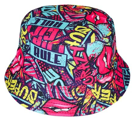 JJDreams Trendy Bucket Hat Sommer für Damen Herren Teens Double-Side Fischerhüte Pilz Hut Sonne Wandern Strand Outdoor