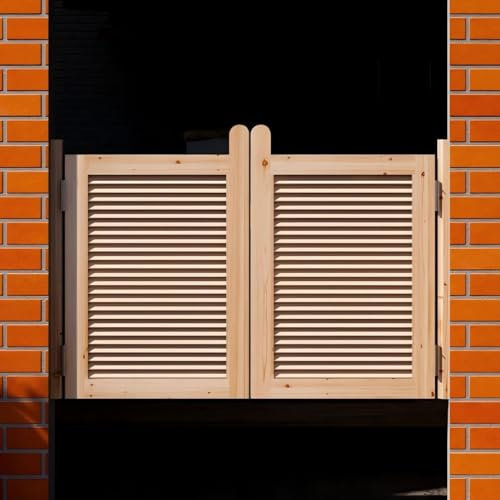 Innenschwingtüren für Cafés, Fensterladen Vorgefertigte Schwingtüren aus Massivem Holz, Türen für Saloncafés, Drehtüren für Bartüren im Innenbereich im Westlichen Stil(W100cm/39.4in)