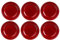 6 x Platzteller wiederverwendbar aus herrlich schimmernden Kunststoff Ø 33 cm - Unterteller wiederverwendbar - Dekoteller aus Kunststoff Farbe Rot