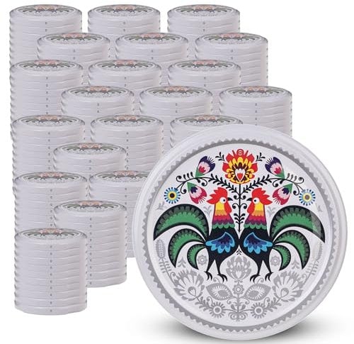 KADAX Schraubdeckel fi82 mm x 200st, Twist-Off-Deckel Set aus Metall, Ersatzdeckel für Einmachgläser, Deckel mit 6 Einrastzähnen für Sturzgläser und Einmachgläser (Hähne, 200 Stück)