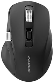 ALOGIC Apex Bluetooth Wireless Mouse | USB-C | ergonomisch | 7-Tasten programmierbar | Kabellos via Bluetooth 3.0 und 5.0 | Verbindung bis zu 3 Geräten | Black