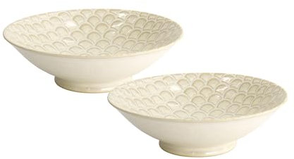 Tokyo Lot de 2 bols japonais en porcelaine asiatique, extra larges, Ø 25 cm, 1400 ml, design japonais, faits à la main, pour pâtes, salades