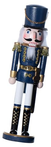 Christmas Decor Nutcracker Soldier Hand Painted Wooden Figurine Ornament Holiday Wooden Statue for Party Display