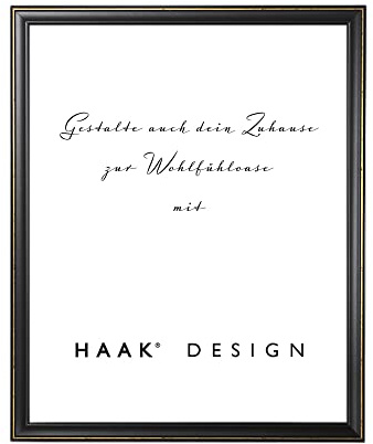 Haak Bilderrahmen Barockrahmen Kailey Schwarz Goldglanz Antik 59,4 X 84 cm (DIN A1) Rahmen für Puzzle Bilder Poster Barock