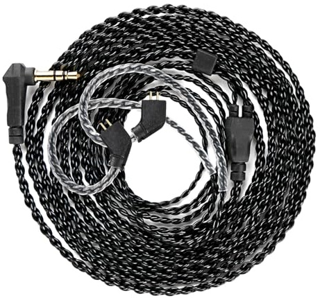 KBEAR Cable IEM KS1 2m CCZ C01 4N OFC, cable de repuesto actualizado para CCZ Melody, DC01 PRO, MC02, DC02, DC03, NC01, KS2, Storm (2m, pin TFZ, negro)