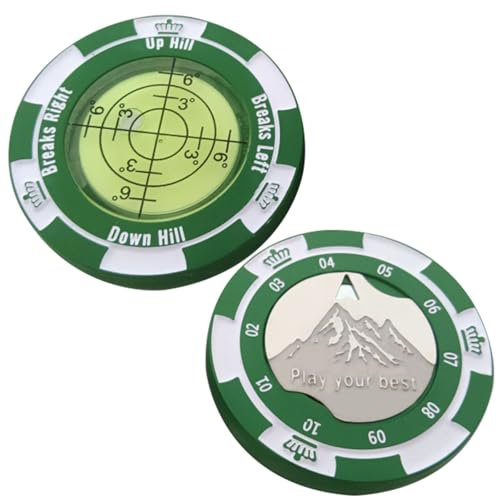 Huipalon Golf Markers for Putting Green Golf Ball Marker Green Reader with High Precision Reading Aid Bubble Level