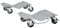 DURHAND 2 PCS Car Wheel Dollies with Swivel Casters, 680kg Capacity Car Dolly Skates Wheel Dolly Set with Non-Slip Metal Plates, Grey