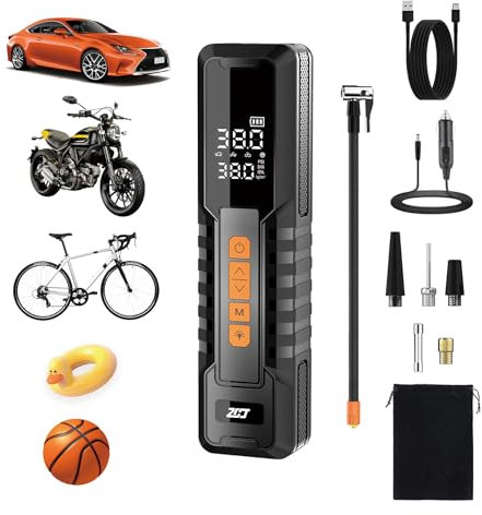 Inflador de neumáticos, compresor de aire portátil, bomba de aire para neumáticos de coche, bomba de bicicleta, inflador de neumáticos portátil para coche, motocicleta, bicicleta, bolas, 150 PSI