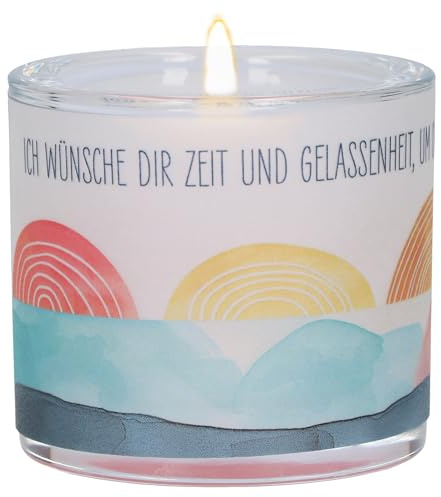 Butzon & Bercker Windlicht Geburtstag Glas – Handgefertigtes Kerzenglas mit Spruch, Geburtstagsgeschenk für Sie & Ihn, Ø 6,5 x 6 cm, Geschenkbox, LichtMoment Deko