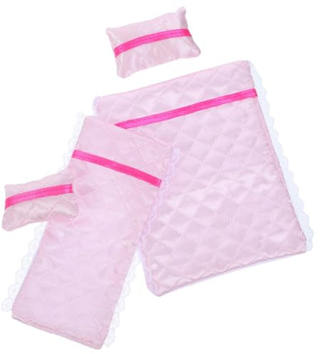WEKAMOS 1satz Puppenbettwäsche Für Puppen Doppelstockbett Mit Bettlaken Und Kissen Aus Weich Und Bequem Für Puppenhaus Schlafzimmer-Dekoration