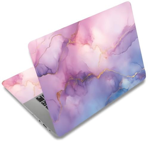 SUPERDANT Imitation Marble Laptop Skin Pinkish Purple Laptop Sticker PVC Computer Stickers Dustproof Waterproof Art Decal Protector 12 13 13.3 14 15 15.4 15.6 Notebook Art Decal Protector