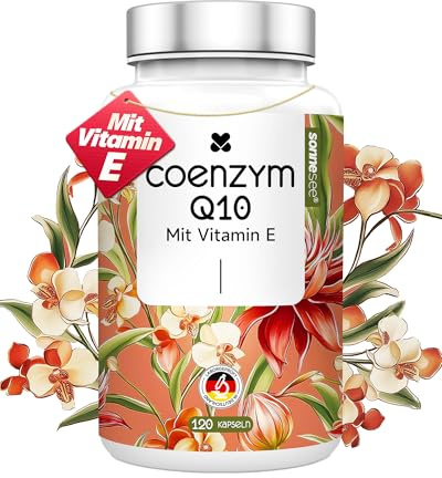 Sonnesee Coenzym Q10 120 Kapseln hochwertiges 4 Monate Vorrat mit Vitamin E 50mg aus pflanzlicher Fermentation Vegan