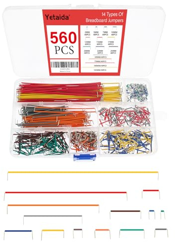 Yetaida 560 Jumper Wires Kit 14 Lengths Assorted Preformed Breadboard Jumper Wire, for Prototyping Solder Circuits, with Free Box