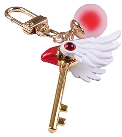 ZFHTJEKNCS Cardcaptor Card Captor Kinomoto Sakura Vogel Zauberstab Stick Clown Karte Halskette Anhänger Cosplay Schlüsselanhänger Schlüsselanhänger Requisite