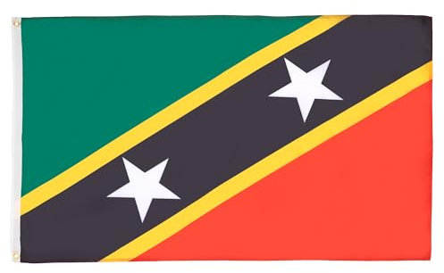 AZ FLAG - Flagge St. Kitts Und Nevis - 150x90 cm - Föderation Saint Kitts Und Nevis Fahne 100% Polyester mit Messing-Ösen - 110g