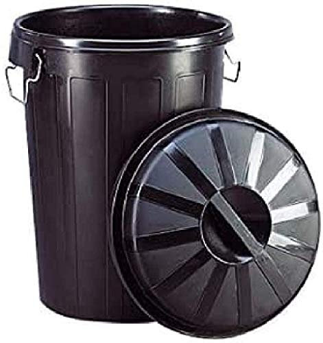 13250 Poubelle industrielle avec couvercle Plastique Noir 50 L