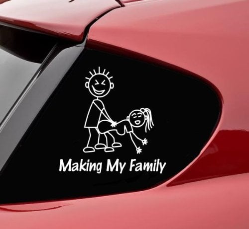 Aufkleber Autoaufkleber JDM Die Hart - Making My Stick Figure Family Funny Auto Laptop Tuning Sticker Decal Heckscheibe LKW Sticker 127mmx127mm