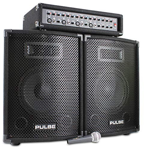 PULSE 10 PA Speaker Kit with Mixer Amp, Microphone & Cables