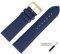MARBURGER Uhrenarmband 30mm Leder Blau Gold Glatt Mit Naht - Montage Set 7593051000220