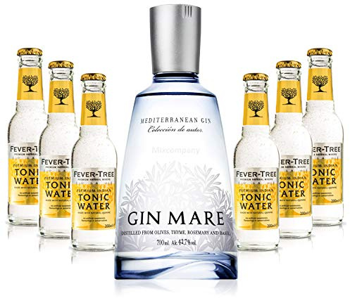 Gin Tonic Set - Gin Mare 0,7l 700ml (42,7% Vol) + 6x Fever Tree Tonic Water 200ml inkl. Pfand MEHRWEG