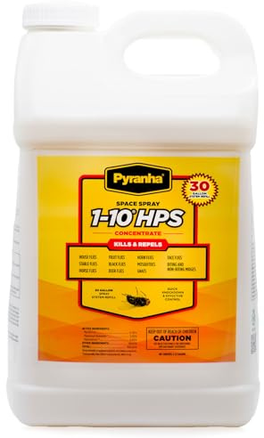 PYRANHA 1-10 HPS Concentrate Refill - 2.5 Gallon for 30 Gal Automatic Spray Systems Indoor Barn Fly Control | Repels Horn, Deer, Horse, Stable, & Face Flies, Midge
