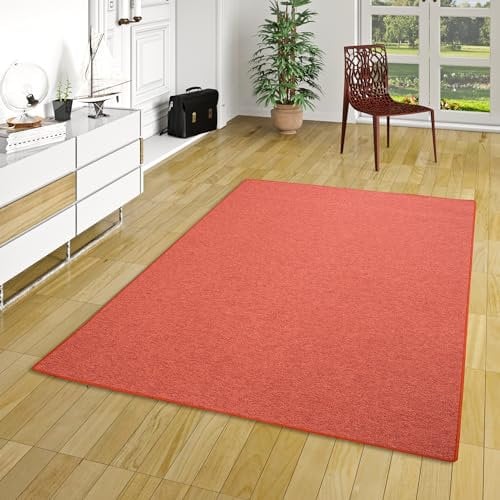 STRONG Feinschlingen Velour Teppich Terrakotta in 24 Größen