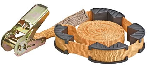 kwb Spanngurt mit Ratsche und Schonbacken, 5 m x 25 mm, Polypropylen (PP), strapazierfähig, TÜV/GS geprüft, optimal zum Spannen beim Verleimen