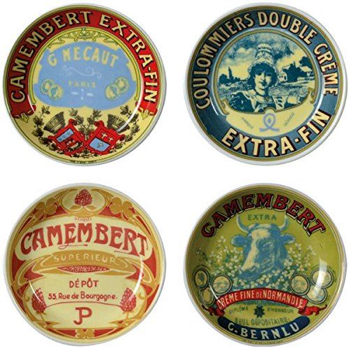 BIA 4-Piece Classic Camembert Chutney Dishes, Porcelain, Multi-Colour, 10 cm