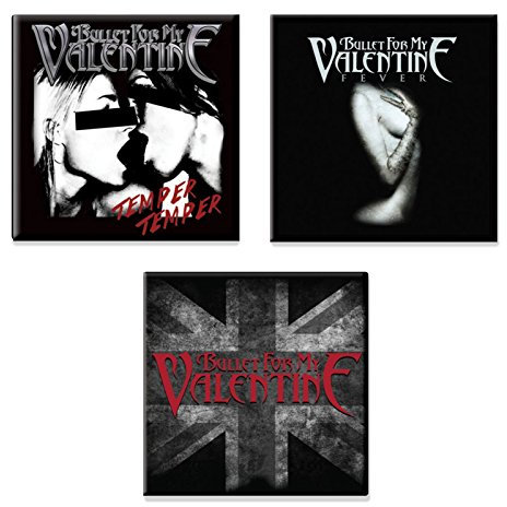 Bullet For My Valentine 3 x Kühlschrankmagnet band logo Nue offiziell Gift set One Size