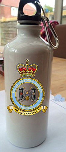 Royal Air Force (raf) odiham 600ml white aluminum water-sports bottle by generations gone by