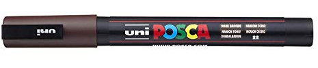 Uni Posca Marker PC-3M Paint Glass Pen Fine Bullet Tip 0.9-1.3mm DARK BROWN [Pack of 3]