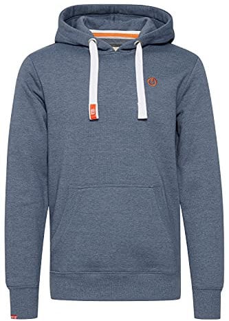 SOLID SDBennHood Herren Kapuzenpullover Hoodie Pullover mit Kapuze Kordelzug Kängurutasche Rippbündchen Label-Details Baumwollmischung Regular fit, Größe:XL, Farbe:Grey Blue Melange (1946M)