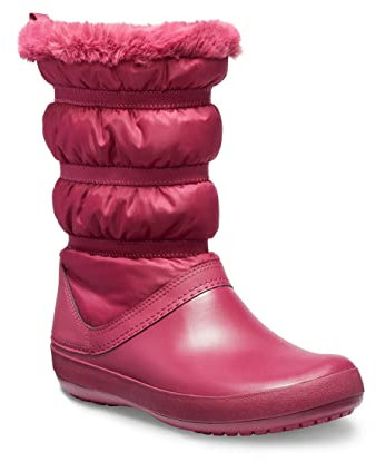 Crocs Crocband Winter Boot Women - Stivali da Neve Donna, Rosso (Pomegranate), 34/35 EU