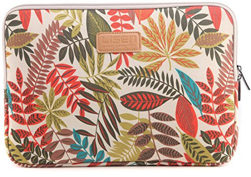 BSLVWG 10-15 Pouces Forest Series Motif Toile Imperméable pour Ordinateur Portable 13,3 Pouces Compatible avec MacBook Air Manchon pour MacBook Pro 13 (10 Pouces, Kaki)