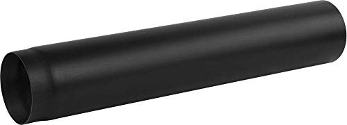 Ofenrohr Rauchrohr Kaminrohr Bogen Knie 45° 90° Doppelwandfutter Abgaswärmetauscher Radiator Wandrosette Stahlrohr Schwarz 2mm (Rohr 1000mm, 130mm)