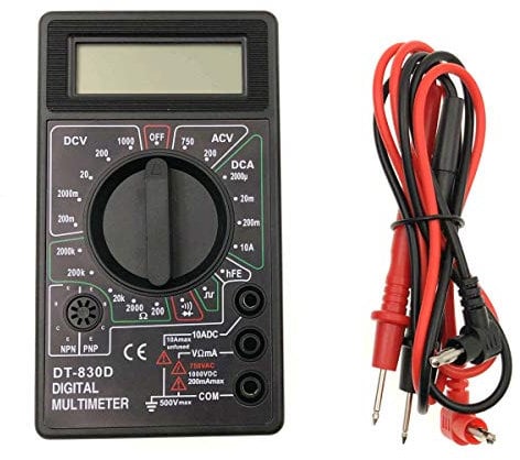 JZK DT-830D multimetro digitale professionale, voltmetro AC DC, amperometro DC, ohmmetro, LCD display, batteria inclusa