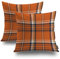 Shrahala Orange Plaid Decorative Pillow Covers, Orange Gingham Check Plaid Pattern Cushion Case for Sofa Bedroom Car Throw Pillow Covers Cushion Cover Square 16 x 16 inches Orange, Set of 2