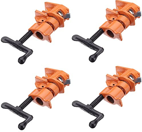 Y&Y Decor 4 Pack 3/4 Wood Gluing Pipe Clamp Set Heavy Duty PRO Woodworking Cast Iron