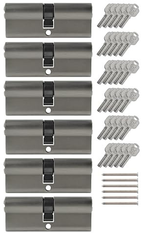 6x Profilzylinder 90 mm 45/45 gleichschließend Not- und Gefahrenfunktion inkl. 30 Schlüssel