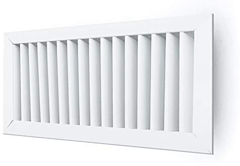 GASMOBE Rejilla de ventilación para aire acondicionado retorno simple aluminio deflexión vertical MEDIDAS INTERNAS (600x100, Blanco)