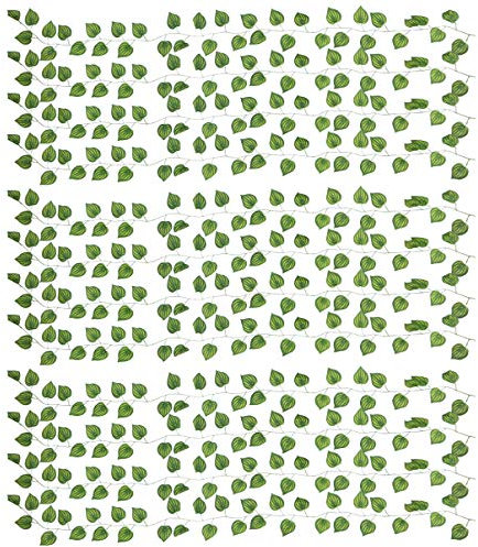 Angoily 12Pcs Künstliche Efeu Girlande Rebe Gefälschte Wassermelone Begonie Blätter Laub Grün Hängen Girlande Wanddekoration für Hausgarten Hochzeitsfeier