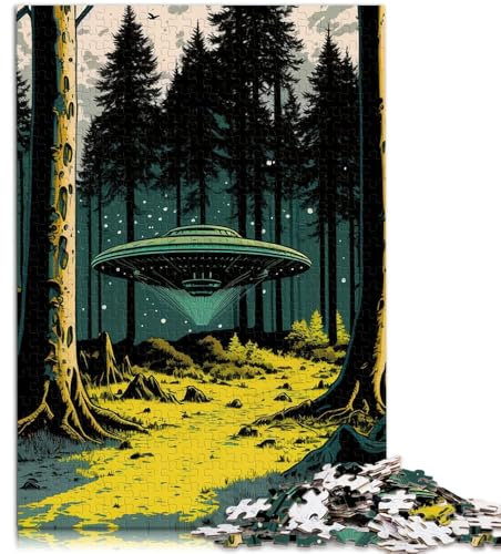 Puzzle für Erwachsene mit 1000 Teilen, UFO-Art, pädagogische Herausforderung mit vollständig ineinander greifenden, zufällig geformten Teilen, 26x38cm, für Teenager ab 14 Jahren