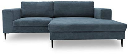 DOMO. collection Ecksofa Modica, Sofa in L-Form, moderne Eckcouch, bodenfreie Couch, Eckgarnitur, Polsterecke 244 x 173 x 83 cm (BxTxH), grau-blau
