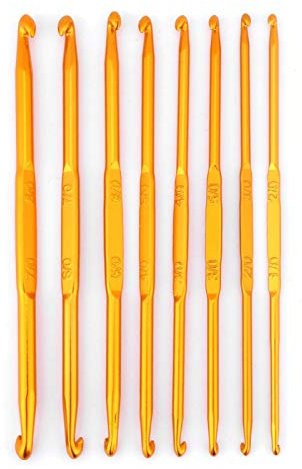 8-teiliges Stricken Nadel Häkelhakenset aus Aluminium, Häkelnadel mit zwei Enden zum Häkeln, Spitze, Deckchen, Blumenprojekte