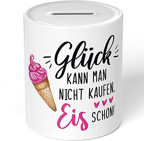 JUNIWORDS Spardose Sparbüchse, Glück kann Man Nicht kaufen, EIS Schon!